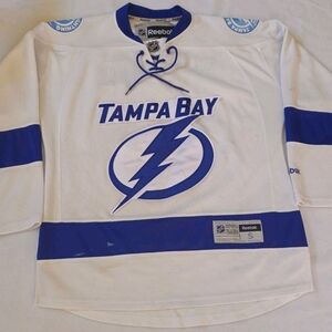 Tampa Bay Lightning Reebok NHL Licensed Jersey White and Blue Size S